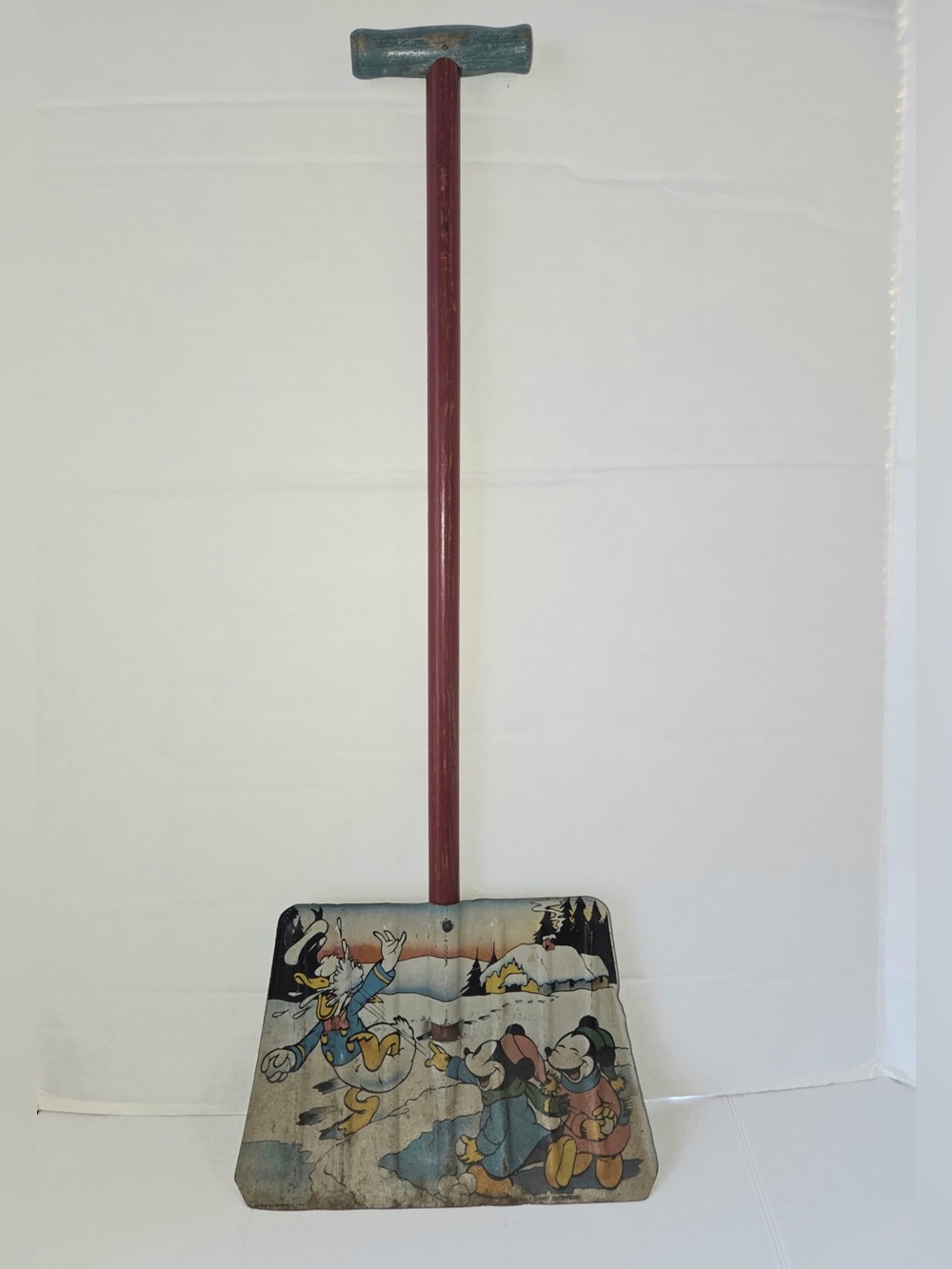 RARE Vintage Mickey & Friends Tin Litho Snow Shovel Walt Disney Ent. Ohio Art